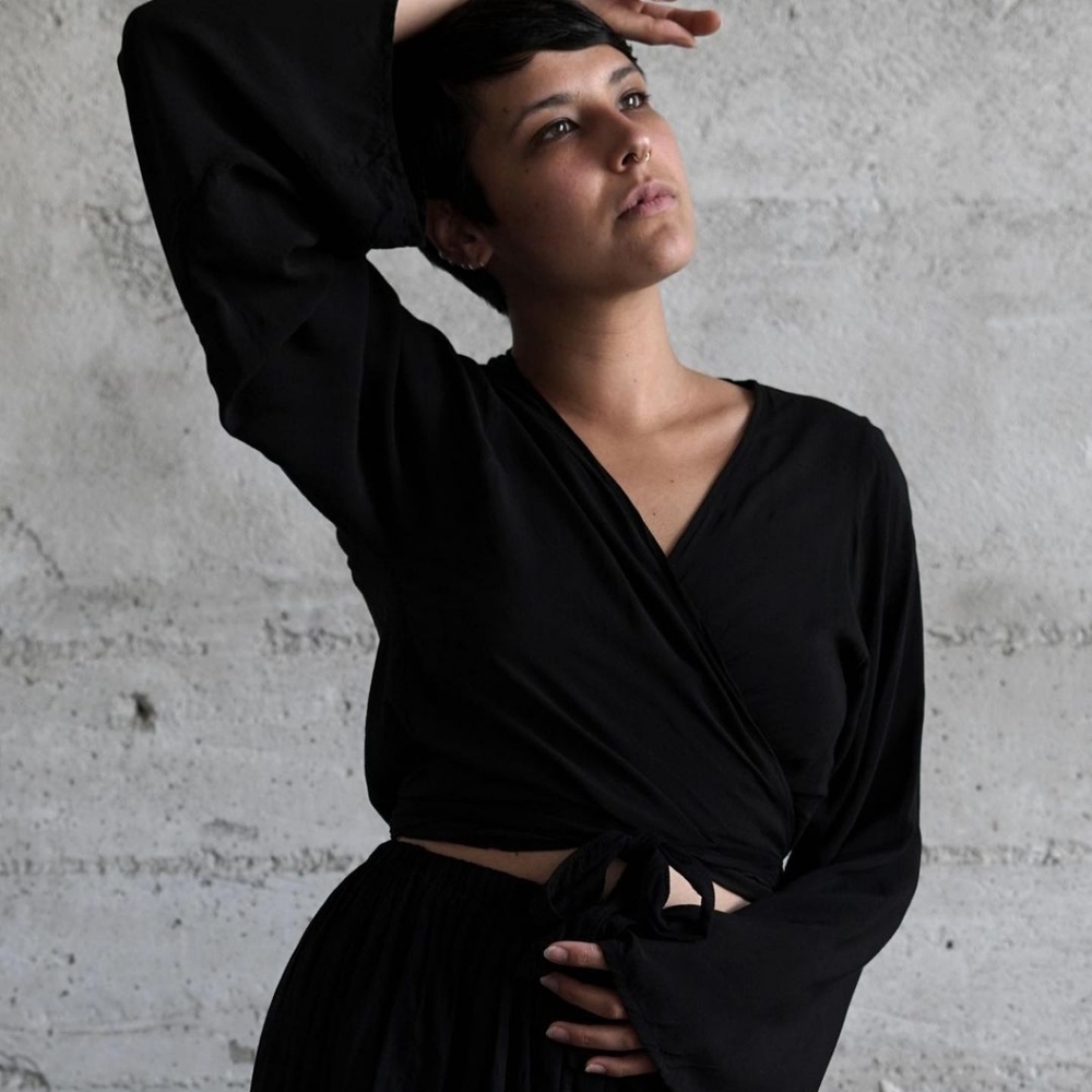 Holy Voids Long Sleeve Wrap Crop